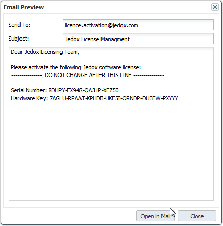 Email preview dialog